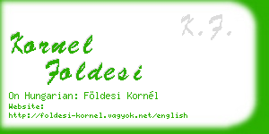 kornel foldesi business card
