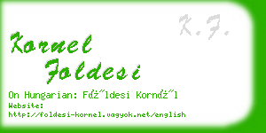 kornel foldesi business card